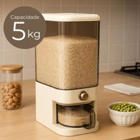 Imagem da promoção Pote Dispenser para Arroz, Feijão e Grãos Secos com Copo Medidor | Organizador Alimentos p/ Cozinha