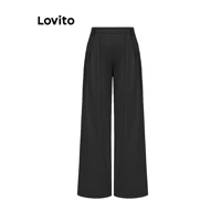 Imagem da promoção Lovito Calça Feminina Wide-Leg com Pregas