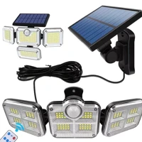 Imagem da promoção Refletor Grande de 122 Led Com Painel Solar Giratórias Sensor De Movimento Controle Remoto