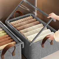 Imagem da promoção KIT 2 Caixa de Armazenamento de Roupas e Brinquedos Infantis com Tampa para Íntimas e Calças-47*28*2