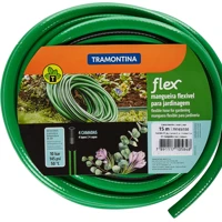 Imagem da promoção Mangueira Flex Tramontina Com Engates Rosqueados E Esguicho Em Pvc Verde 25 M