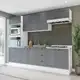 Cozinha Pérola com Rodapé 5 Peças Torre Quente Aéreo 3 Portas Balcão 120 Balcão 80 e Basculante Yesc em oferta