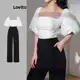 Macacão Casual Colorblock Drapeado Verão/Primavera Para Mulheres em oferta