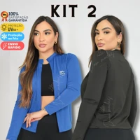 Imagem da promoção Kit 2 Cardigan Feminino Casaquinho Proteção Solar UV Casaco Academia Térmico