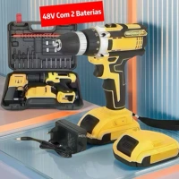 Imagem da promoção Parafusadeira Furadeira 48V OU 12V Com 2 Baterias Com Maleta e Acessórios Completo