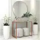 Mesa Buffet Balcão Aparador Industrial Pés Rosé Gold 90X30X90 em oferta
