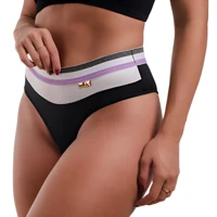 Imagem da promoção Kit 10 Calcinhas Cintura Alta Com Elástico Forro 100% Algodão Cós Alto