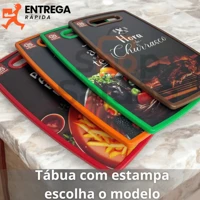 Imagem da promoção Tabua de Carne Churrasco Multiuso Tábua de Cortar Carnes Frutas Legumes Estampadas Grande ou Pequena