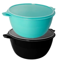 Imagem da promoção Kit Bowls Saladeiras Grandes 6 Litros 2 Un. Preta e Verde Plastico