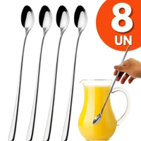 Imagem da promoção Kit com 8 Unidades Colher Bailarina Inox Premium para Sucos e Drinks 30 cm
