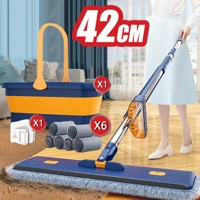 Imagem da promoção KIT 9 Esfregão - Limpa SEM ENXÁGUE (Seco/Úmido) + Balde Dobrável com Raspador (Absorve Tudo!)-S10