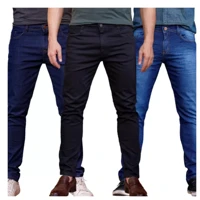 Imagem da promoção KIT 3 CALÇAS Slim Jeans Masculina - Marca Original Lions Jeans Presente Pais Homem