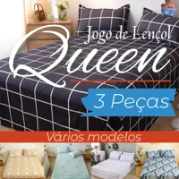 Imagem da promoção Jogo de Lençol Casal Queen Antialérgico 3 Peças Estampado - Estampas Sortidas