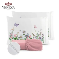 Imagem da promoção Kit Jogo de Cama Lençol Liso Fronha Estampada Micropercal