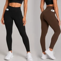 Imagem da oferta Kit 2 Calças Legging Feminina Grossa Cintura Alta Com Bolso