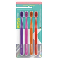 Imagem da oferta Kess, Pack com 4 Escovas Dentais Pro Extra Macias, Cores Sortidas