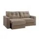 Sofá 3 Lugares Retrátil Lubeck Suede Bege 180 cm em oferta