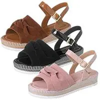Kit 3 Pares Sandália Flatform Anabela Tratorada Gaspea Nó Conforto Macia em oferta na Amazon