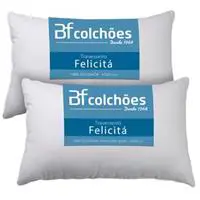 Kit 2 Travesseiros Fibra Siliconada Antialérgico 45x65cm BF Colchões em oferta na Magazine Luiza