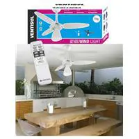 Ventilador de Teto Ventisol Wind Light com Controle Remoto 3 Pás Luminária Branco - 127V 110V em oferta na Magazine Luiza