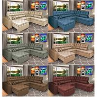Imagem da promoção Sofa de Canto Retrátil e Reclinável com Molas Cama Inbox Platinum 3,34x2,36 Tecido Suede