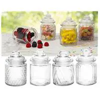 Jogo de Potes de Vidro Hermético - Redondo 300ml Casambiente POVI082A 4 Peças em oferta na Magazine Luiza