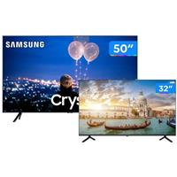 Imagem da promoção Combo Smart TV Crystal UHD 4K LED 50” Samsung - 50TU8000 Wi-Fi + Smart TV HD D-LED 32” Philco