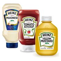 Imagem da promoção  Kit Tradicional Heinz: Ketchup 397g + Maionese 215g + Mostarda Amarela 255g