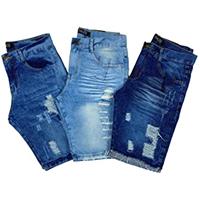 Imagem da promoção Kit 3 Bermudas Jeans Destroyed