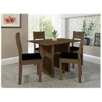Mesa de Jantar 4 Cadeiras Retangular Indekes - Luiza Noce e Preto em oferta na Magazine Luiza