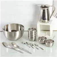 Conjunto de Jarra + Saladeira + Sobremesa Inox 16 peças - La Cuisine em oferta na ShopTime