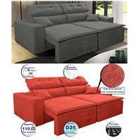 Imagem da promoção Sofá Retrátil e Reclinavel Taurus 1,87 Mts Tecido Suede - Cama InBox (4 cores)