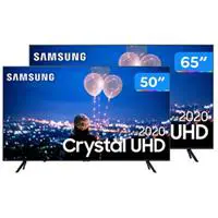 Combo Smart TV Crystal UHD 4K LED 65” Samsung - 65TU8000 Wi-Fi Bluetooth HDR + Smart TV 4K LED 50” em oferta na Magazine Luiza