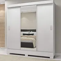 Guarda Roupa Casal com Espelho 3 Portas 2 Gavetas Atenas Espresso Móveis Branco em oferta na Americanas