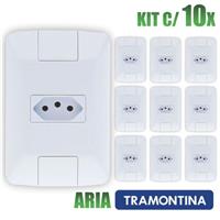 Imagem da promoção Tomada Simples Aria Branco Tramontina 10A/250V Kit c/ 10 unidades