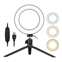 Ring Light Led Mesa Iluminador Pequena Tripé 6 Polegada 16cm em oferta na Shopee