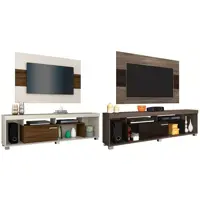 Rack para TV até 65” com Painel até 50” - 1 Porta de Correr Madetec Tomaz em oferta na Magazine Luiza