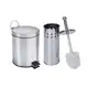 Kit 1 Lixeira aço inox 5 Litros e 1 escova sanitária Travel Max em oferta