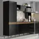 Armário de Cozinha Vitória 05 Portas 03 Gv 215x203x52 Cm Preto TX MDP 15mm 0318 - MENU - Menu Móveis em oferta
