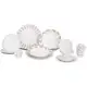 Aparelho de Jantar e Chá 20 Peças Home Gallery - Porcelana Redondo Branco Roses em oferta