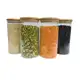 Potes de Vidro P/ Mantimentos 1100ml C/ Tampa Bambu - 4 Pçs Oikos em oferta