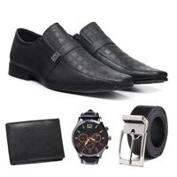 Imagem da promoção Kit 1 Sapato Social Masculino + Cinto + Carteira + Relógio - DAN SHOES