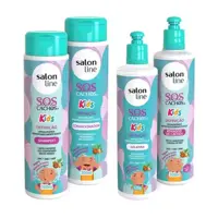 Kit Shampoo + Condicionador e finalizadores SOS Cachos Kids Definição Salon Line - S.O.S Cachos em oferta na Magazine Luiza