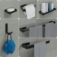 Kit Acessórios Para Banheiro Preto Fosco 6 Peças - MetalCromo em oferta na Magazine Luiza