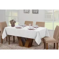 Toalha Mesa Luxo Retangular Sala Jantar Jacquard 8 Lugares 2,50m X 1,40m - Raga Decorações em oferta na Magazine Luiza