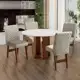 Conjunto de Mesa Sala de Jantar 4 cadeiras Redonda 1,03m Athenas Cedro/Areia em oferta