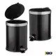 Kit 2 Lixeira Cesto Lixo 5L Preta Pedal Banheiro Cozinha Escritorio - VIEL em oferta