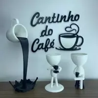 Kit Decorativo Cantinho do Café - Robert Plant Xícara Flutuante e Letreiro - Loja Bizza em oferta na Magazine Luiza
