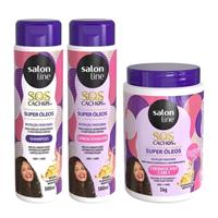 Imagem da promoção Kit SOS Cachos Super Óleos com Shampoo + Condicionador eCremáscara de Cachos Salon Line - S.O.S Cach