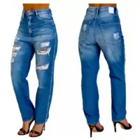 Calça Mom Jeans Feminina Cintura Alta Larga Super Elegante - Wild Concept em oferta na Magazine Luiza